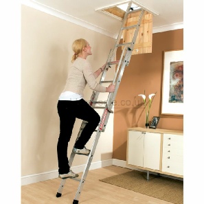 lady going up loft ladders